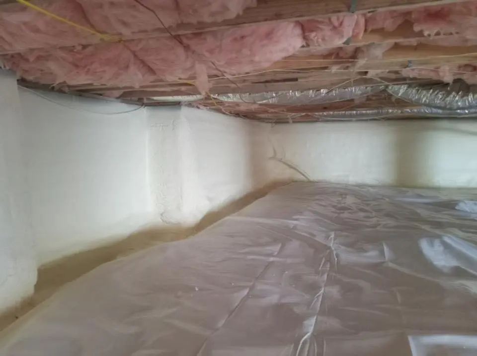Crawl space encapsulation with closed-cell spray foam for Attic Insulation in Crete