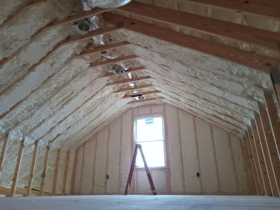 Spray foam roofing application for Crawl Space Insulation project in Crete